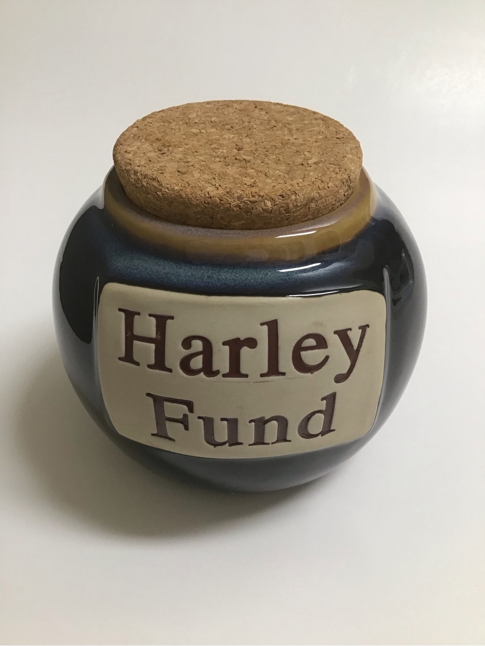 Tumbleweed Pottery Harley Fund Cobalt Blue Glaze Stoneware Jar Cork Top NC USA